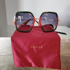 Women's Gucci Red and Green Sunglasses